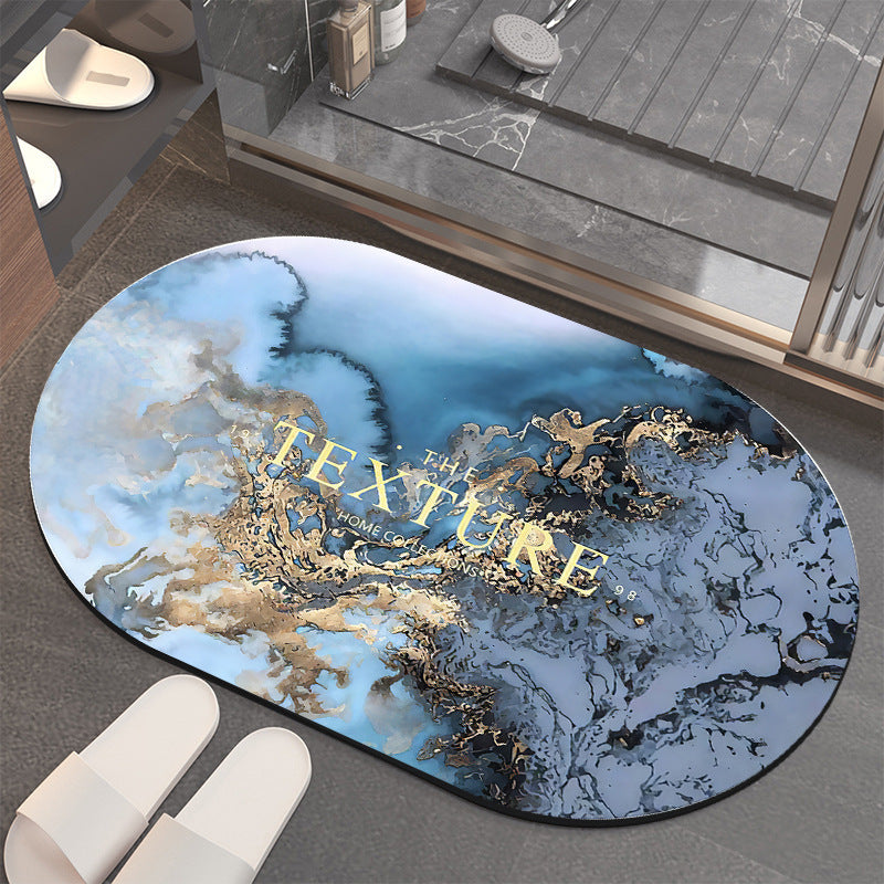 Luxurious Abstract Marble Bath Mat Stornfield