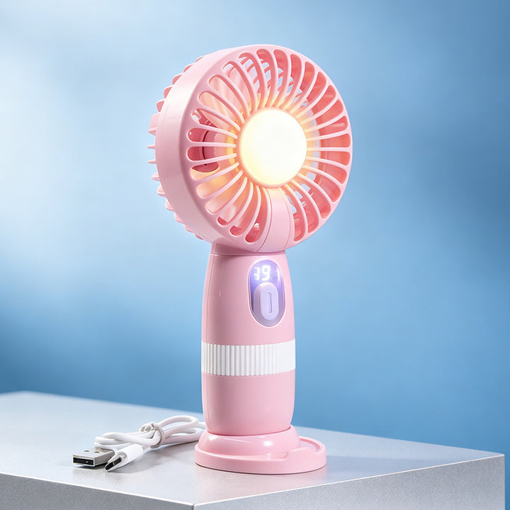 Women's portable mini fan with built-in LED light Stornfield