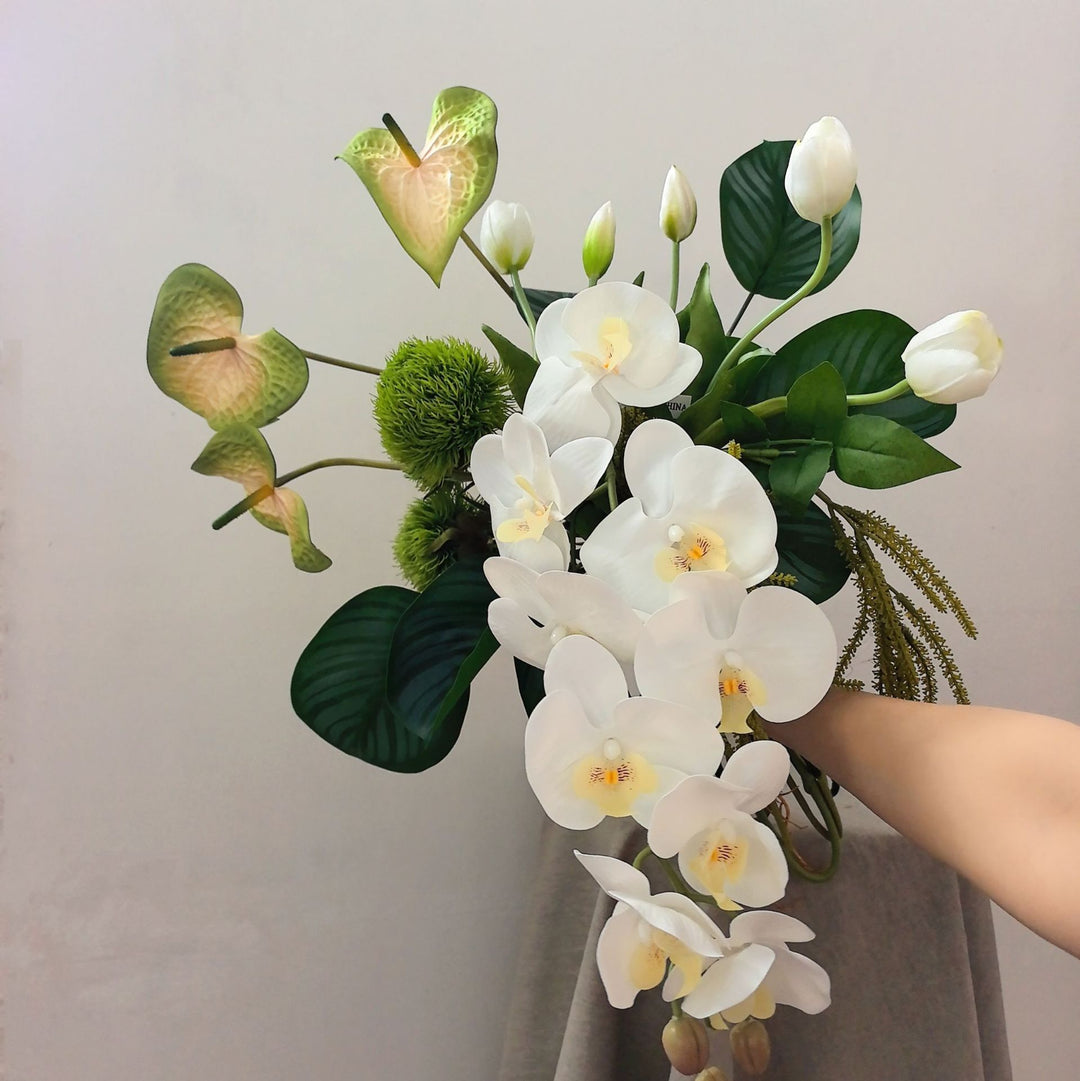 Lifelike Floral Bouquet with Succulent Accents