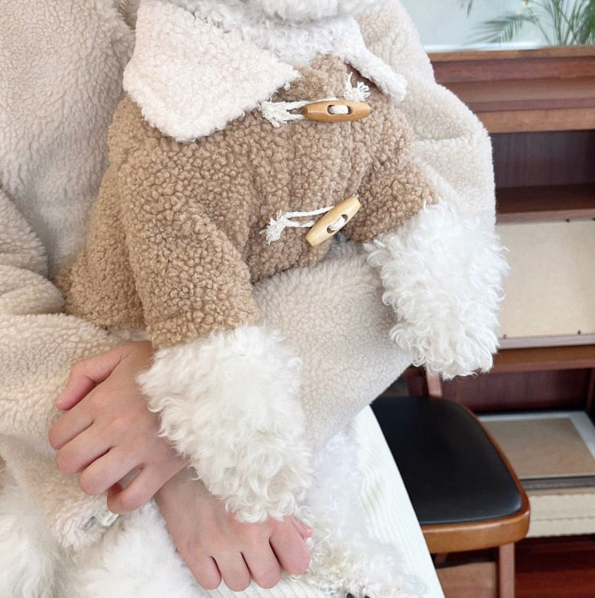 Sherpa-Lined Toggle Dog Coat