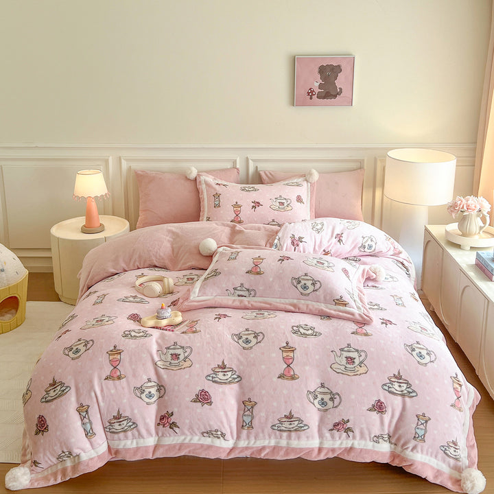 Plush Reversible Duvet Cover Set