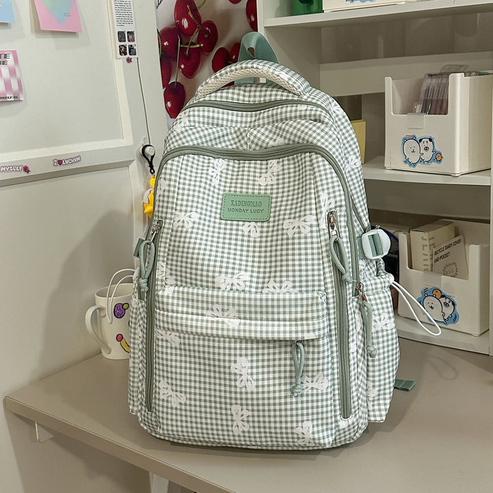 Stylish Checked Print Casual Backpack Stornfield