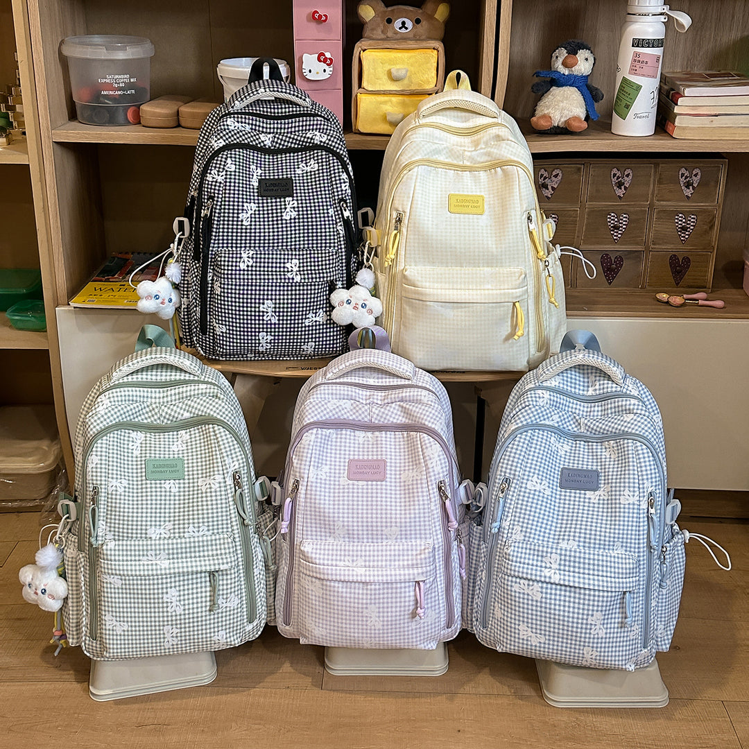 Stylish Checked Print Casual Backpack Stornfield