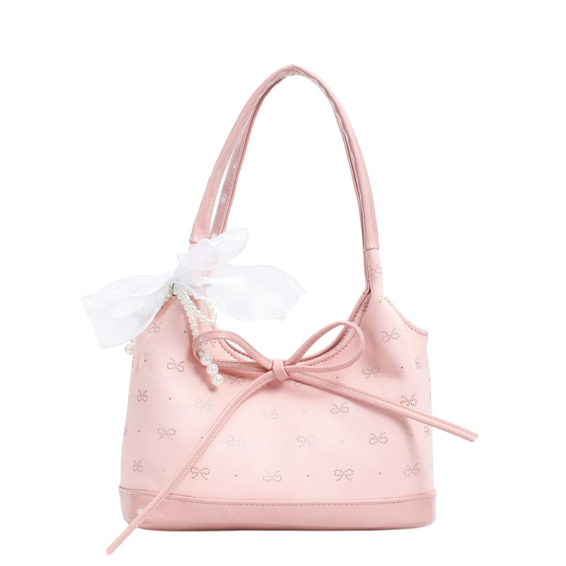 Bow-Embellished Handheld Bag