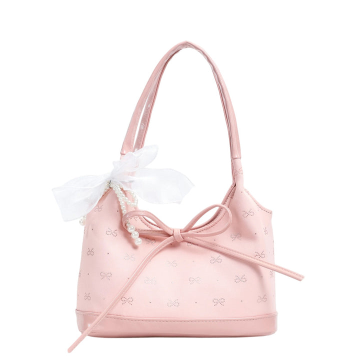 Bow-Embellished Handheld Bag