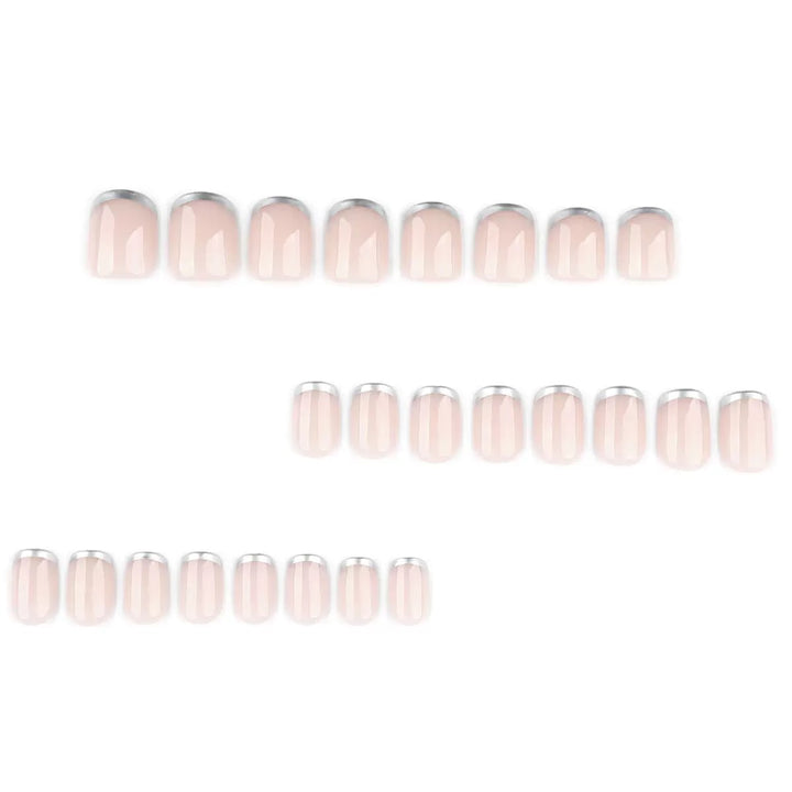 Acrylic Nail Set with Elegant French Design and Shiny Accents Stornfield