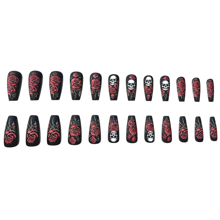 Artistic Skull and Rose Nail Art Design Stornfield