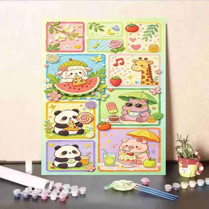 Colorful Animal-Themed DIY Paint by Numbers Kit Stornfield