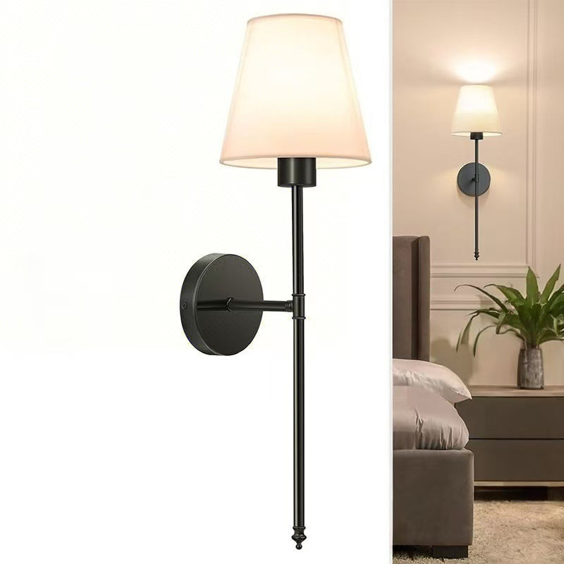 Adjustable Fabric Two-Arm Wall Light Fixture