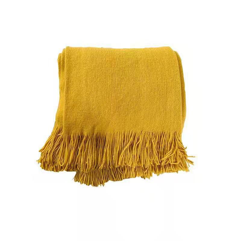 Luxurious Fringe Knit Throw Blanket