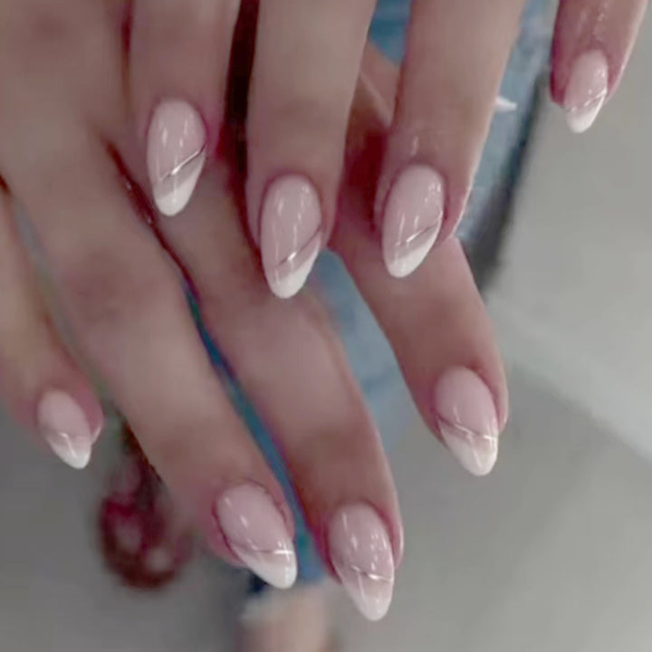 Elegant French Tip Acrylic Press-On Nails Stornfield 1789085823
