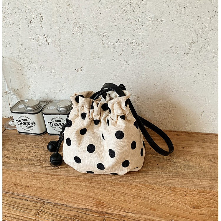 Polka Dot Drawstring Shoulder Bag Stornfield