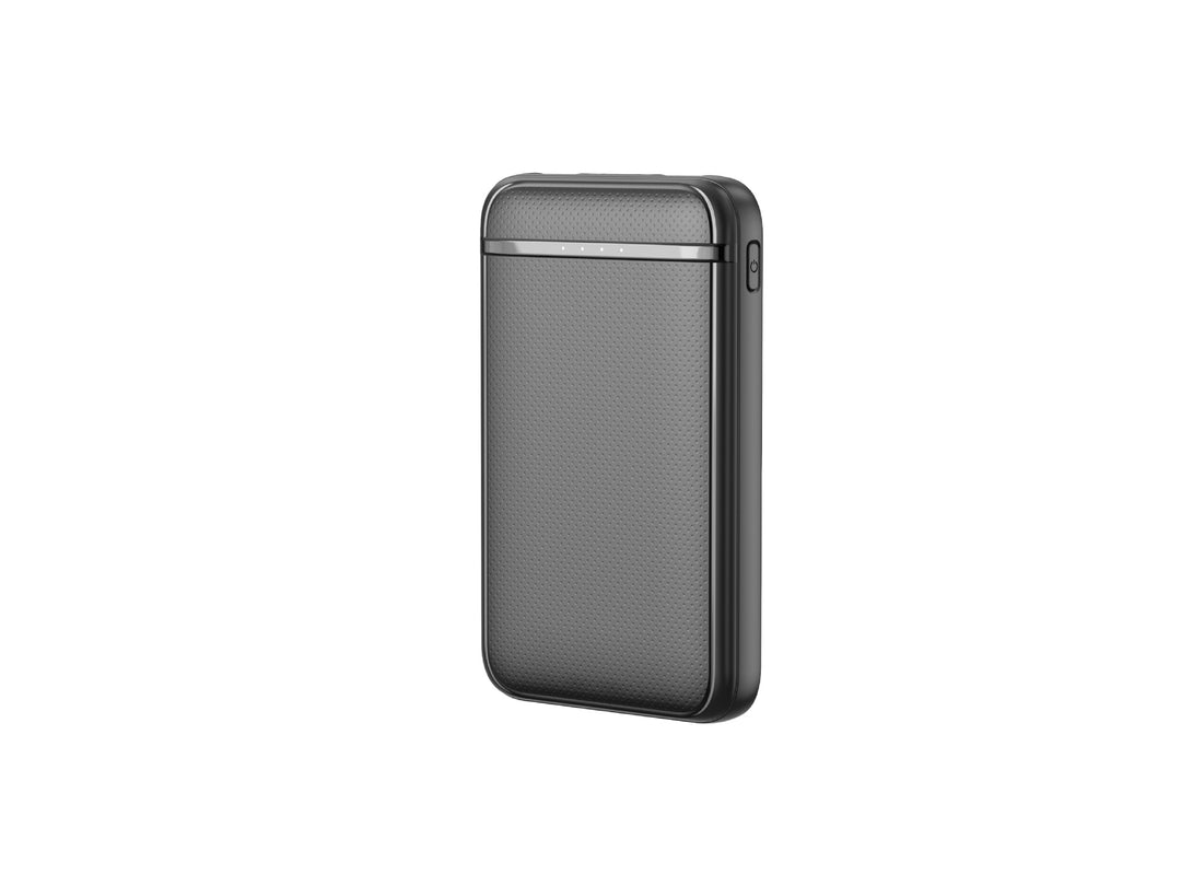 Portable power bank with elegant texture and digital charging indicator Stornfield