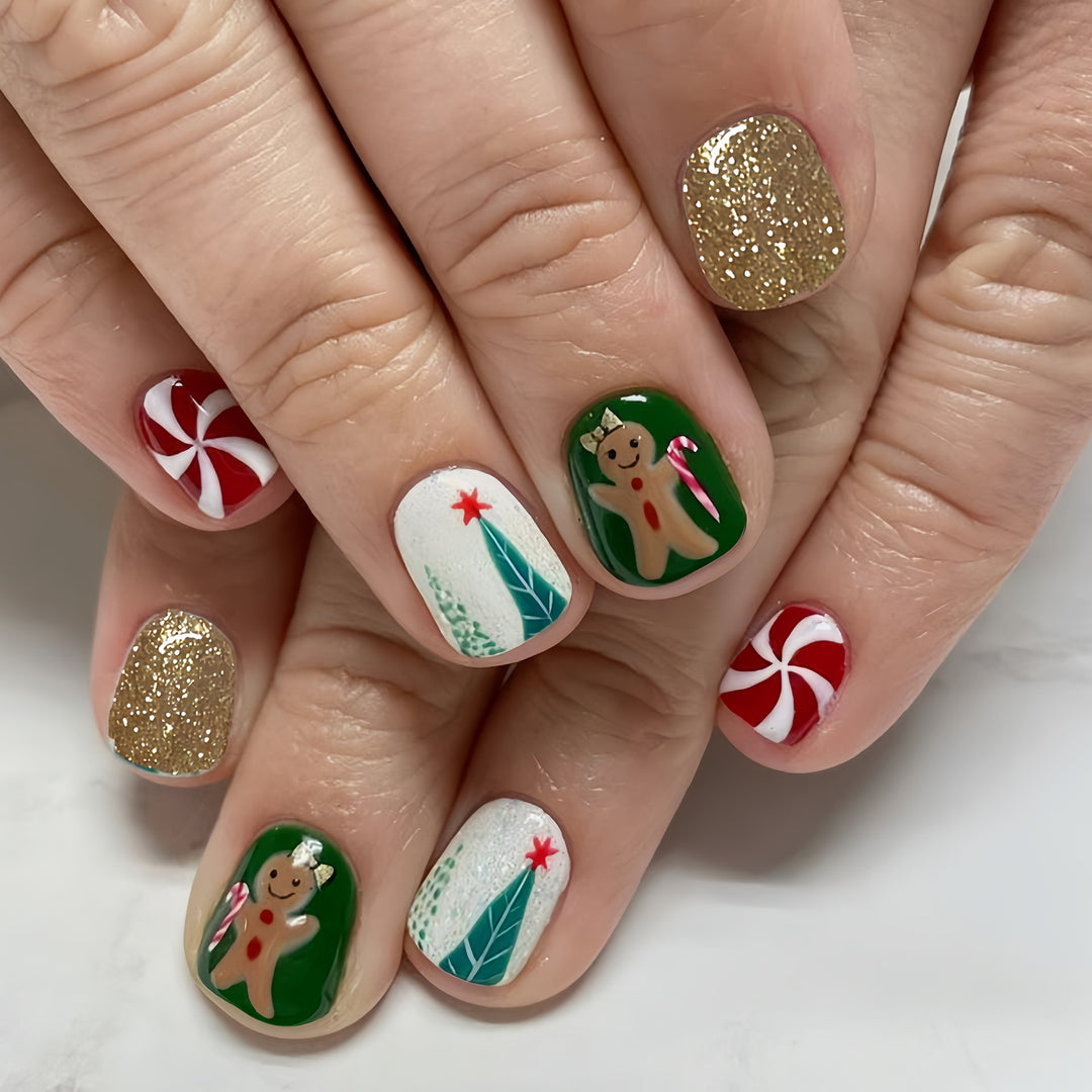 Decorative Holiday-Themed Press-On Nails Stornfield