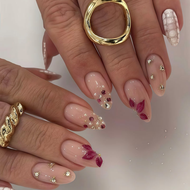 Elegant Floral Press-On Nail Art Extensions Stornfield 1787913980