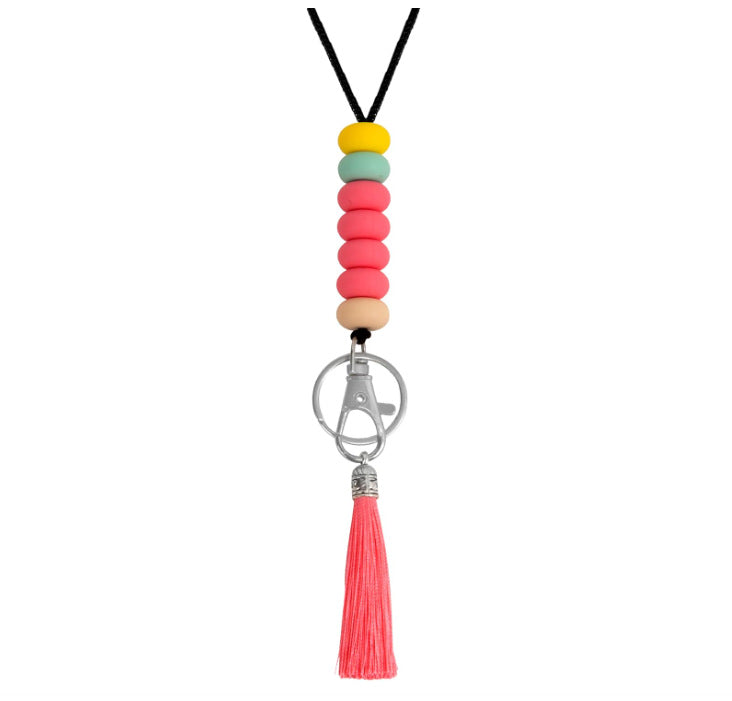 Colorful Beaded Keychain Lanyard with Tassel Stornfield