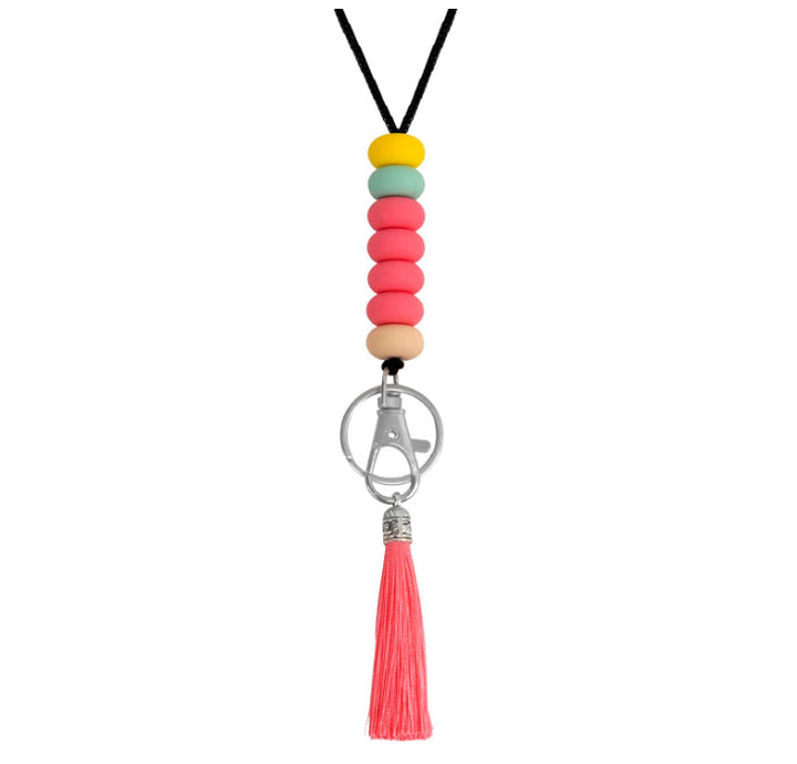 Colorful Beaded Keychain Lanyard with Tassel Stornfield
