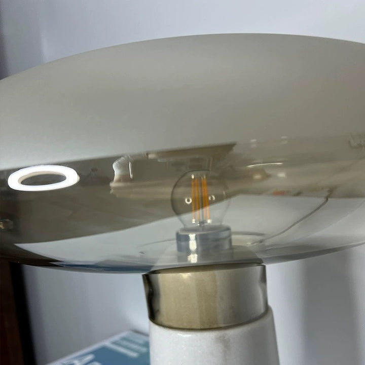 Contemporary Marble Table Lamp with Elegant Glass Shade