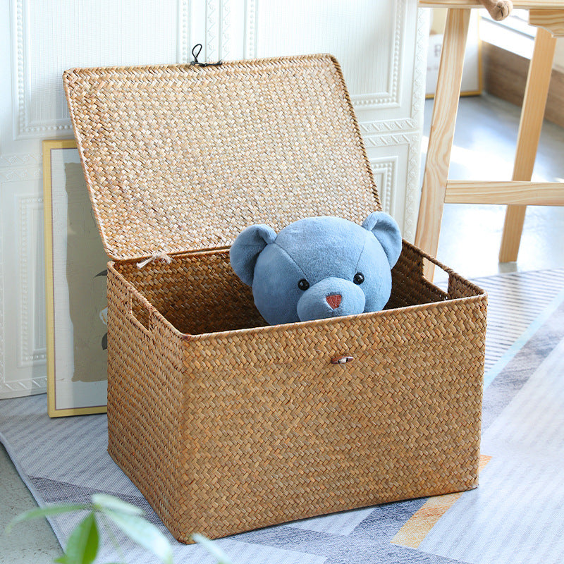 Rectangular Woven Storage Chest with Lid Stornfield