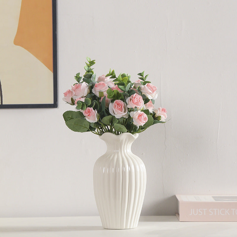 Elegant Ribbed Ceramic Flower Vase Stornfeild 1790310309