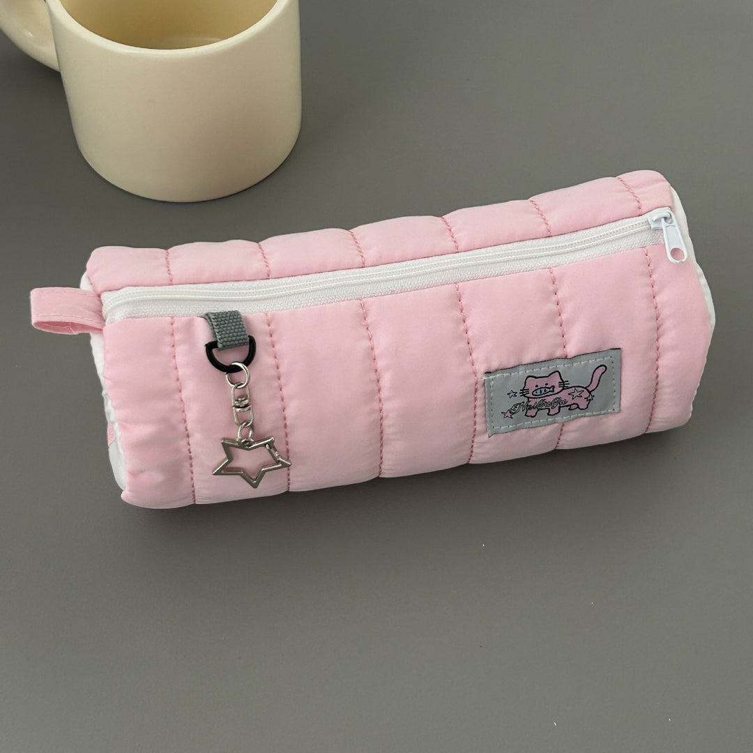 Quilted Cat-Themed Pen Case