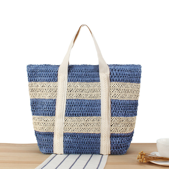 Braided beach bag with sturdy carrying handles Stornfield
