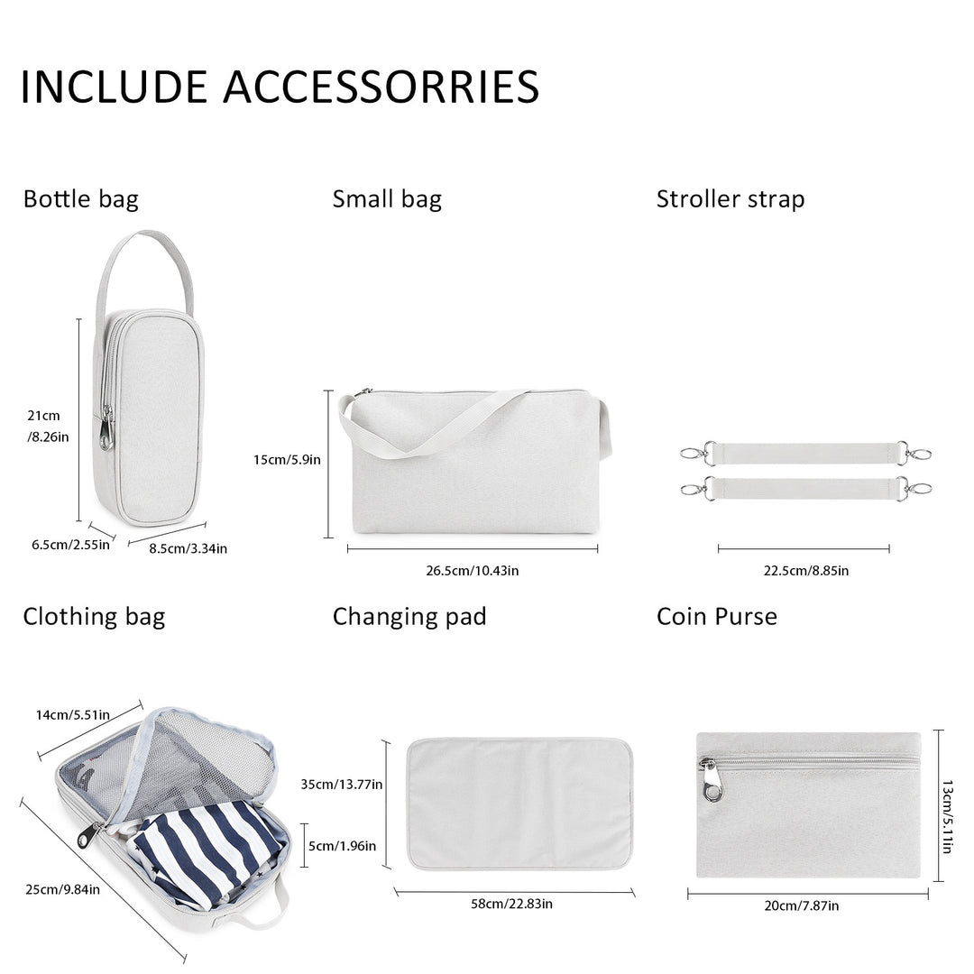 All-In-One Diaper Bag with Multifunctional Accessories Stornfield
