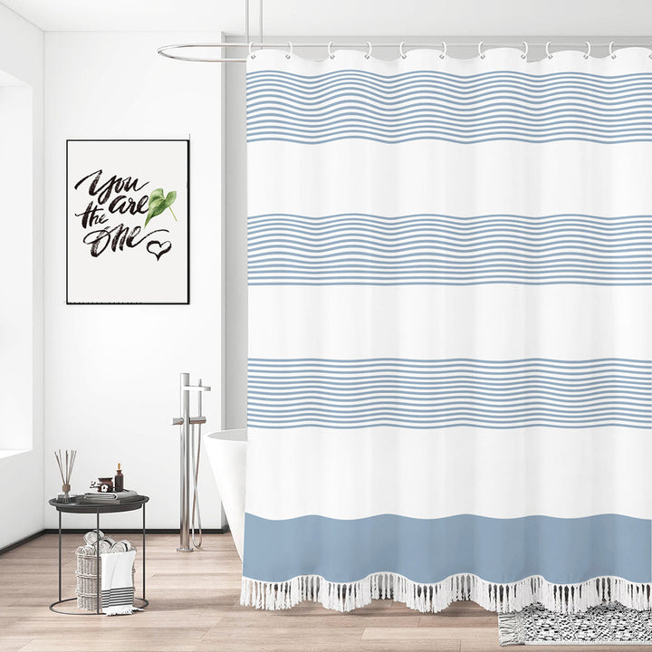 Coastal Wave Pattern Shower Curtain Stornfield