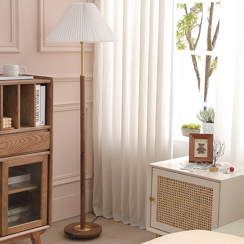 Contemporary Floor Lamp with Pleated Shade