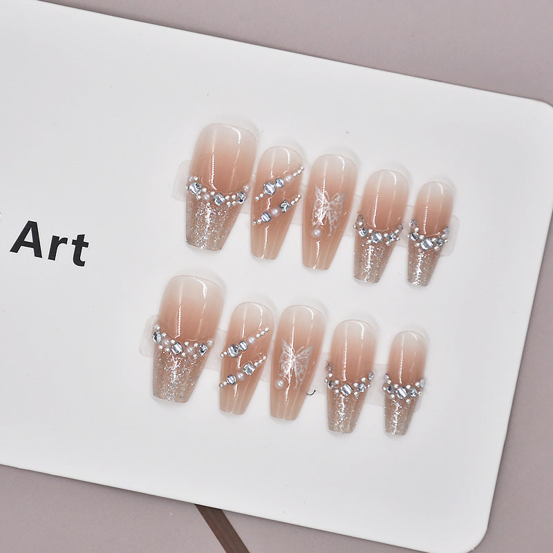 Elegant Crystal-Embellished Press-On Nail Art Stornfield