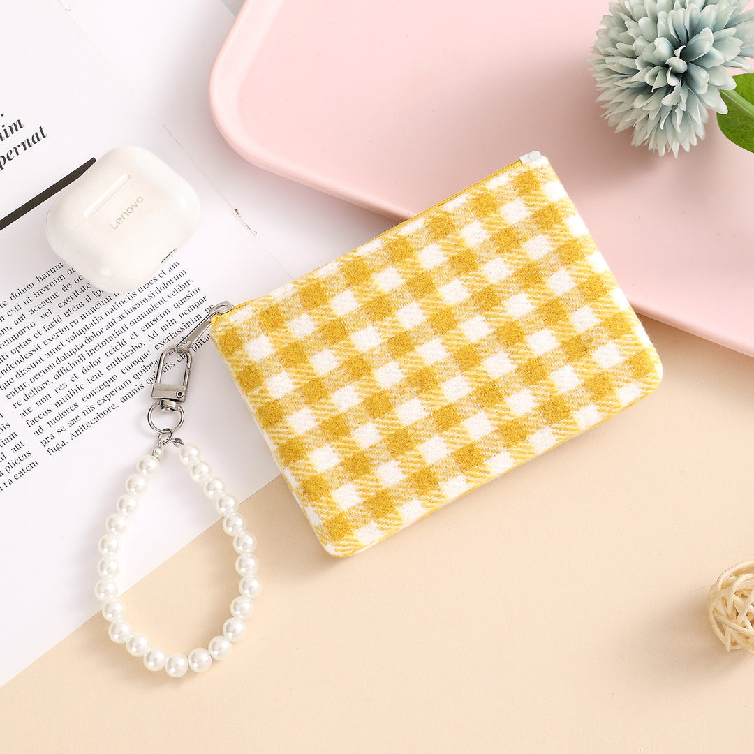 Gingham Print Coin Purse