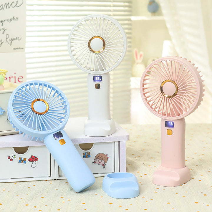Ladies Portable USB Handheld Fan with Digital Speed Control Stornfield