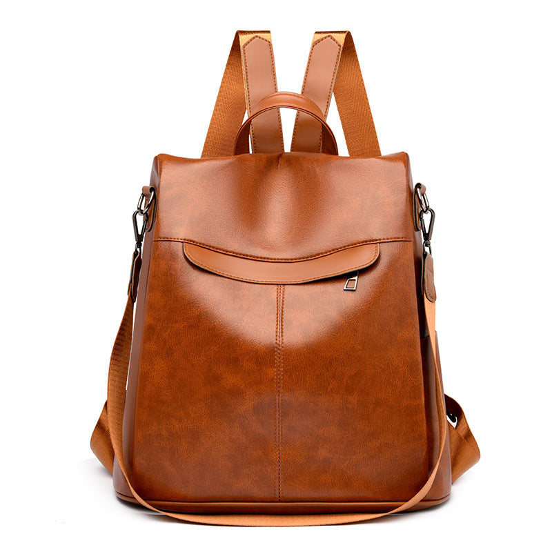 Versatile Structured Leather Backpack Stornfield