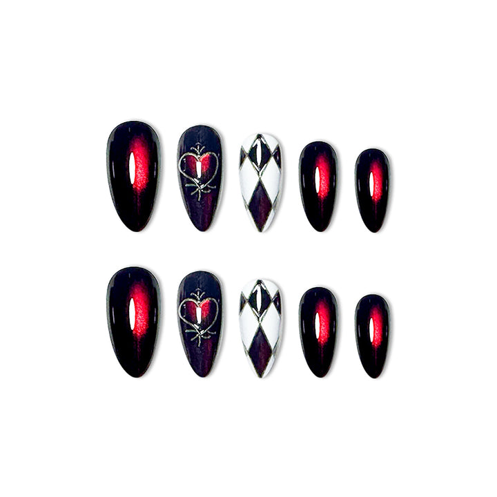 Stiletto Nail Enhancements with Heart Design Stornfield
