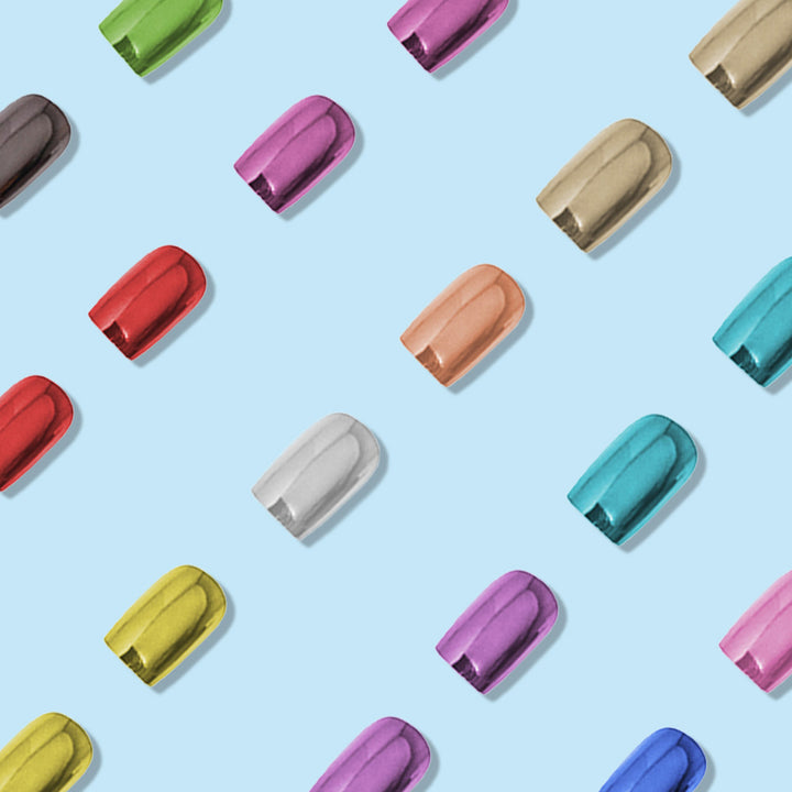 Chrome Finish Press-On Nails Stornfield