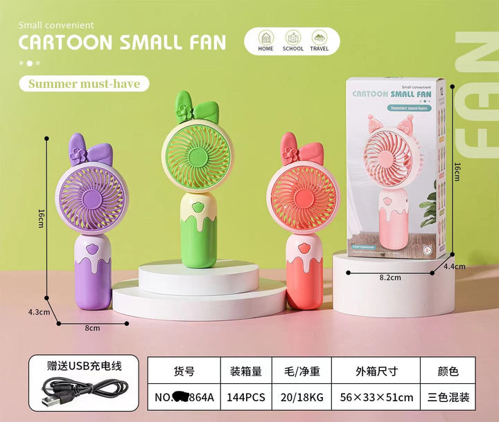 Unisex Cartoon Hand Fan with Cute Animal Design Stornfield