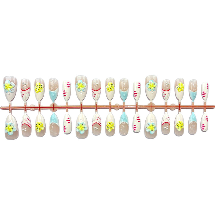 Artistic Floral-Embellished Press-On Nail Kit