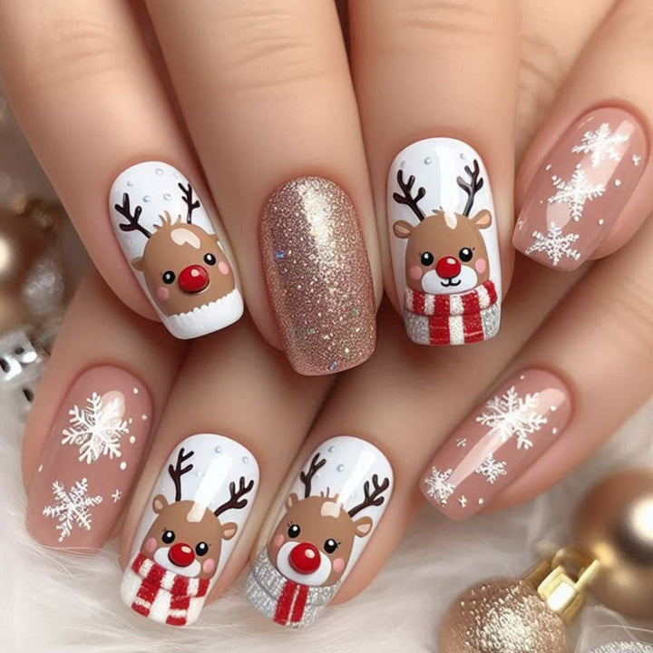 Festive 3D Reindeer Nail Art Extensions Stornfield