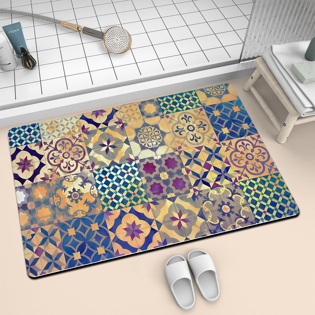 Colorful Geometric Pattern Bath Mat Stornfield