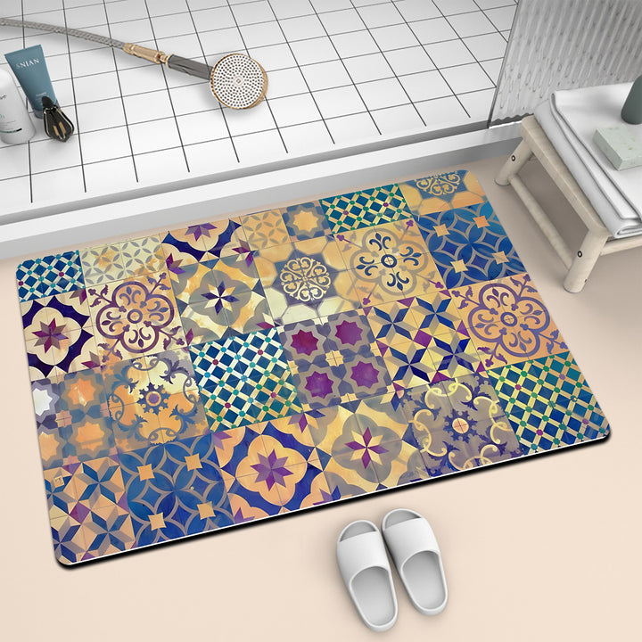 Colorful Geometric Pattern Bath Mat Stornfield