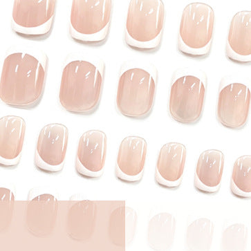 Elegant French Tip Acrylic Nail Set Stornfield