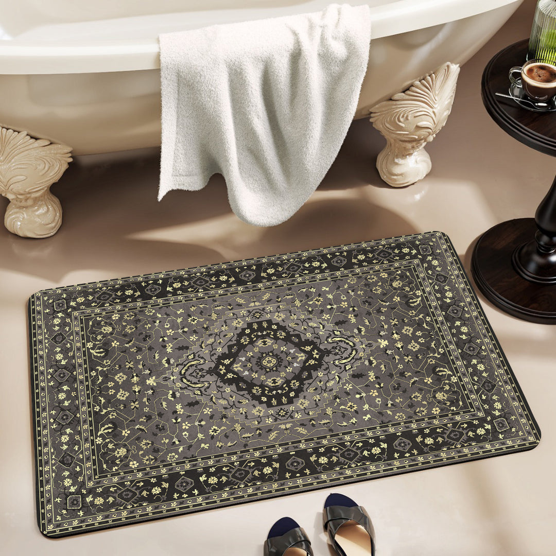 Luxurious Floral Pattern Bath Mat Stornfield