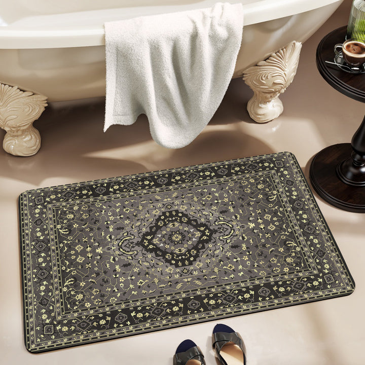 Luxurious Floral Pattern Bath Mat Stornfield