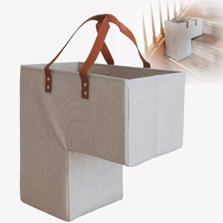 Collapsible Storage Basket with Leather Handles Stornfield