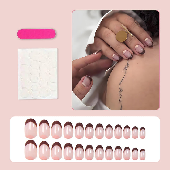 Acrylic nail set with elegant French tips and high-quality details Stornfield
