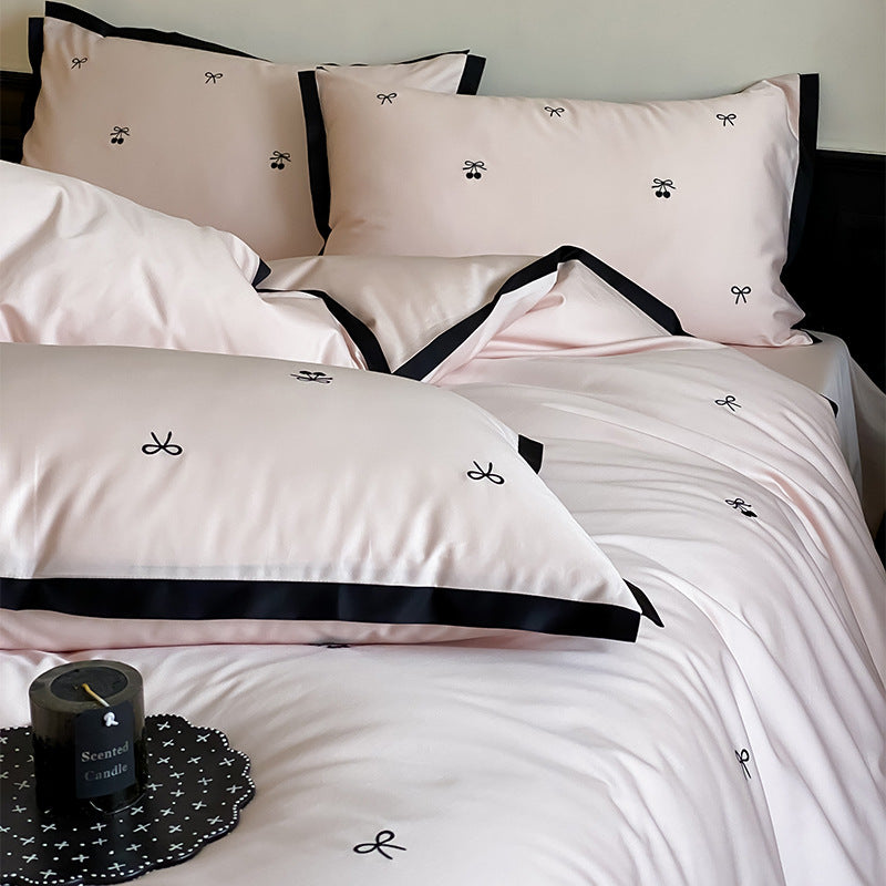 Luxury Embroidered Cotton Sateen Duvet Cover Set