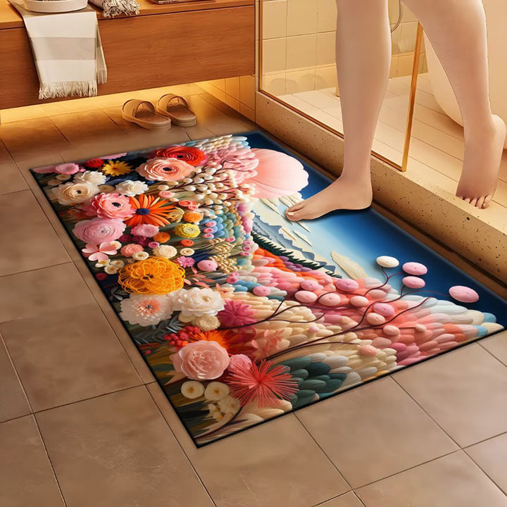 Artistic Floral Design Bath Mat Stornfield
