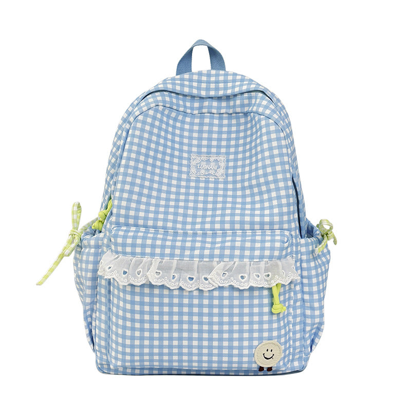 Cute Gingham Print Backpack Stornfield