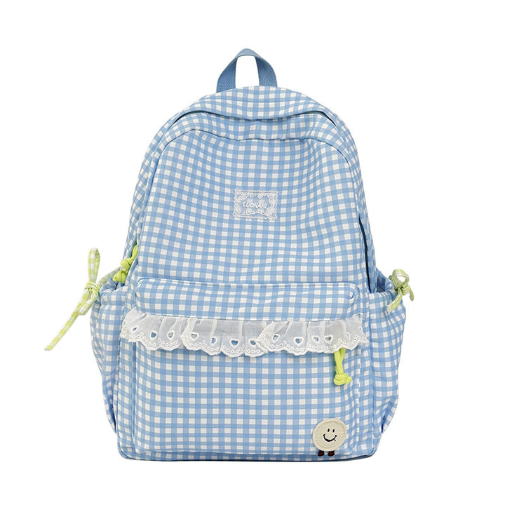 Cute Gingham Print Backpack Stornfield