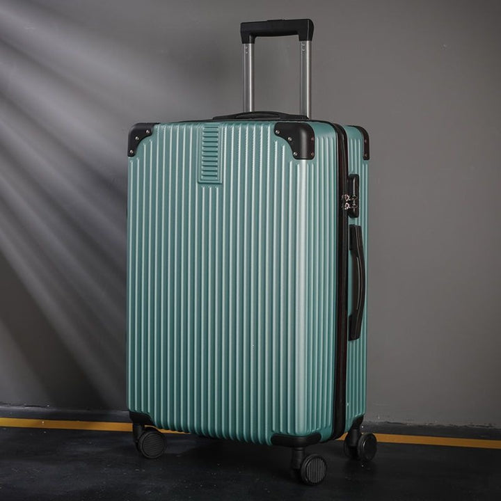 Hard shell suitcase with 360-degree wheel system and integrated safety feature Stornfield